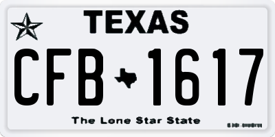 TX license plate CFB1617