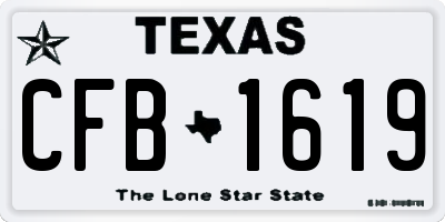 TX license plate CFB1619