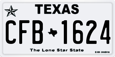 TX license plate CFB1624