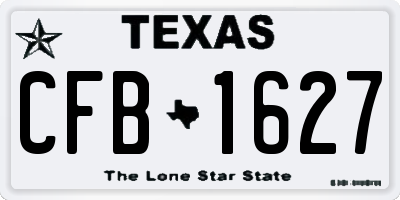 TX license plate CFB1627