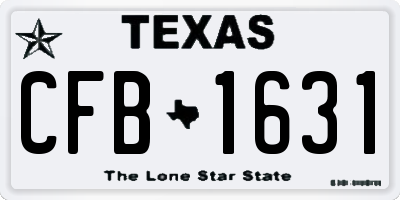 TX license plate CFB1631