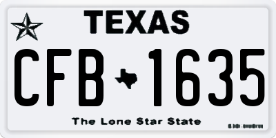 TX license plate CFB1635