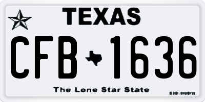 TX license plate CFB1636