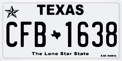 TX license plate CFB1638