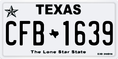 TX license plate CFB1639