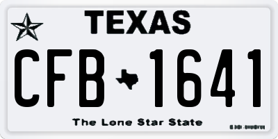 TX license plate CFB1641