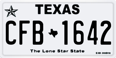 TX license plate CFB1642