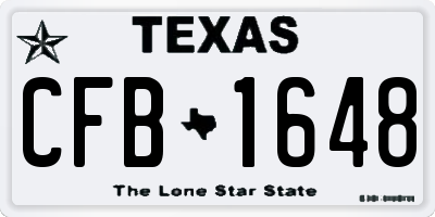 TX license plate CFB1648