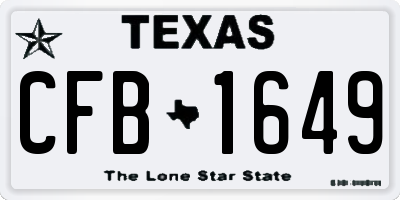 TX license plate CFB1649