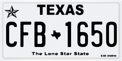 TX license plate CFB1650