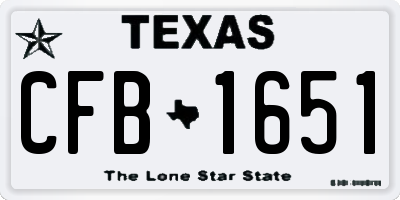 TX license plate CFB1651