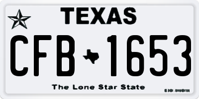 TX license plate CFB1653