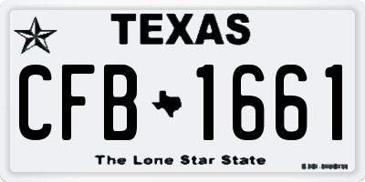 TX license plate CFB1661
