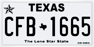 TX license plate CFB1665