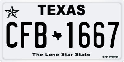 TX license plate CFB1667
