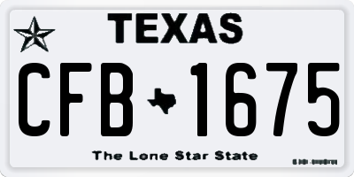 TX license plate CFB1675