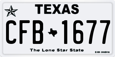 TX license plate CFB1677