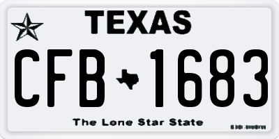 TX license plate CFB1683
