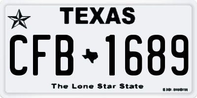TX license plate CFB1689
