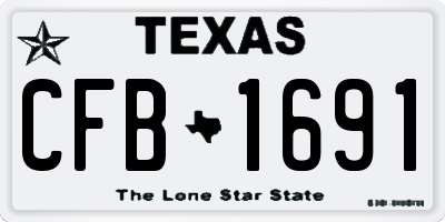 TX license plate CFB1691