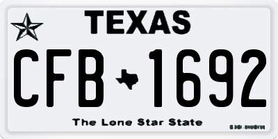 TX license plate CFB1692
