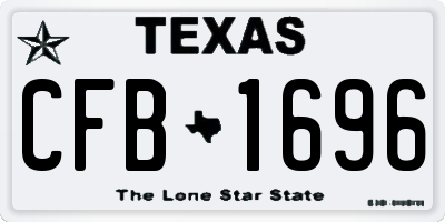 TX license plate CFB1696