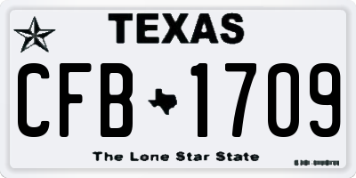 TX license plate CFB1709