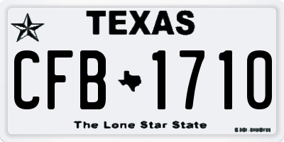 TX license plate CFB1710