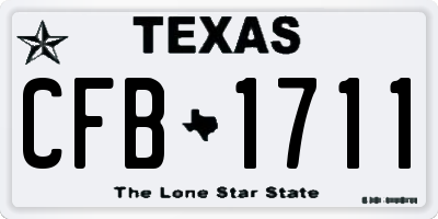 TX license plate CFB1711