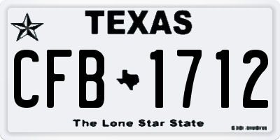 TX license plate CFB1712