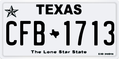 TX license plate CFB1713