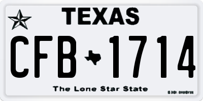 TX license plate CFB1714