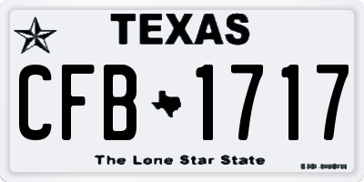 TX license plate CFB1717