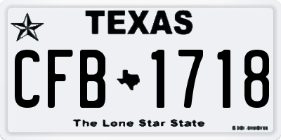TX license plate CFB1718