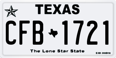 TX license plate CFB1721