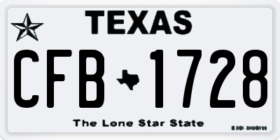 TX license plate CFB1728