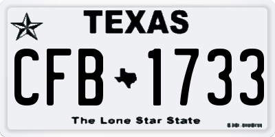 TX license plate CFB1733
