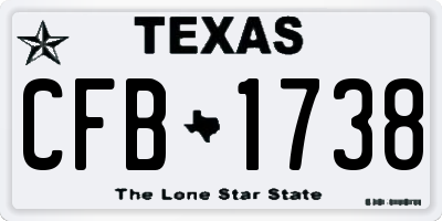 TX license plate CFB1738