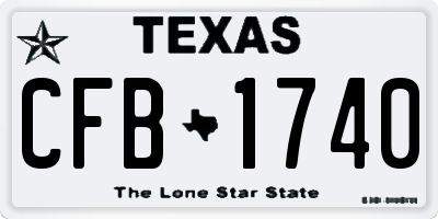 TX license plate CFB1740