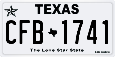 TX license plate CFB1741