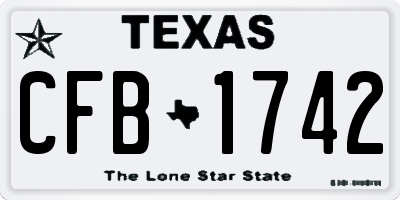 TX license plate CFB1742