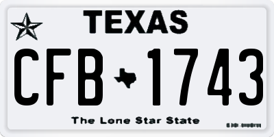 TX license plate CFB1743