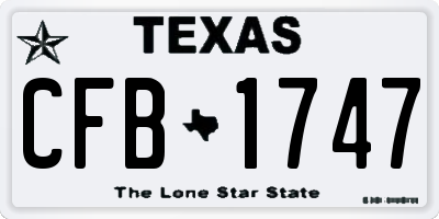 TX license plate CFB1747
