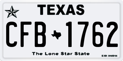 TX license plate CFB1762