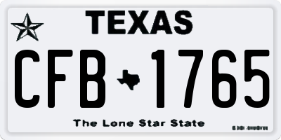TX license plate CFB1765