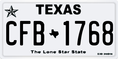 TX license plate CFB1768