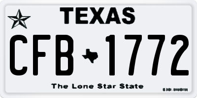 TX license plate CFB1772