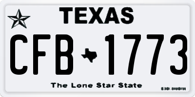 TX license plate CFB1773