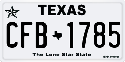 TX license plate CFB1785