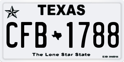 TX license plate CFB1788